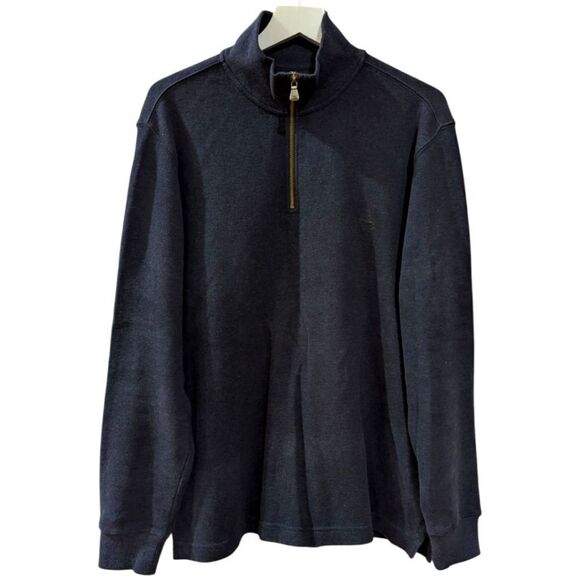 Rodd & Gunn Men's S Alton Ave 1/4 Zip Sweatshirt in Ink Navy 100% Cotton - Picture 1 of 6